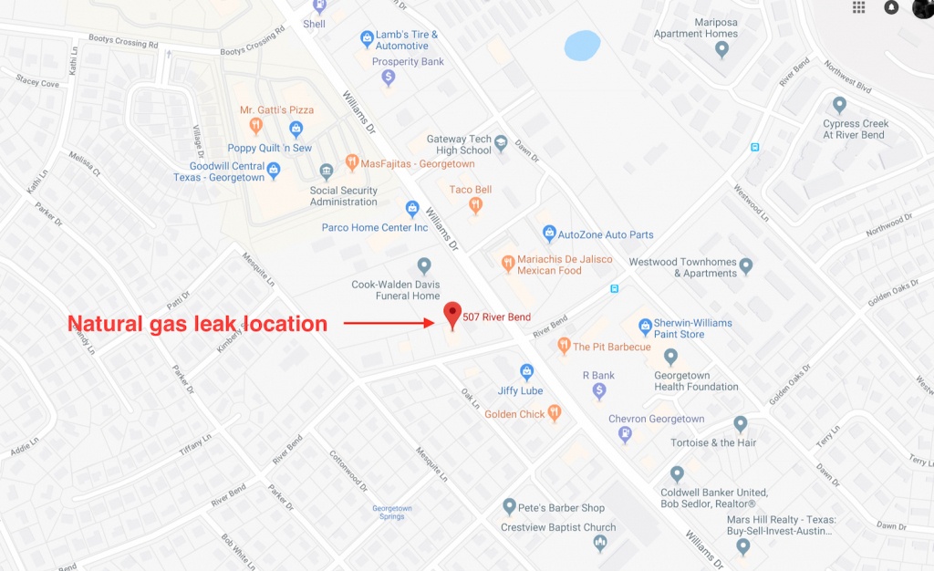 Gas Leak Forces Evacuation Of 40 Georgetown Homes And Businesses On Google Maps Magnolia Texas 