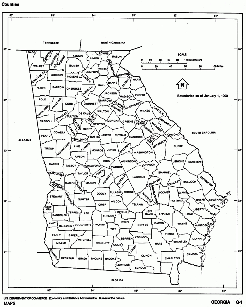 Georgia Free Map - Georgia State Map Printable