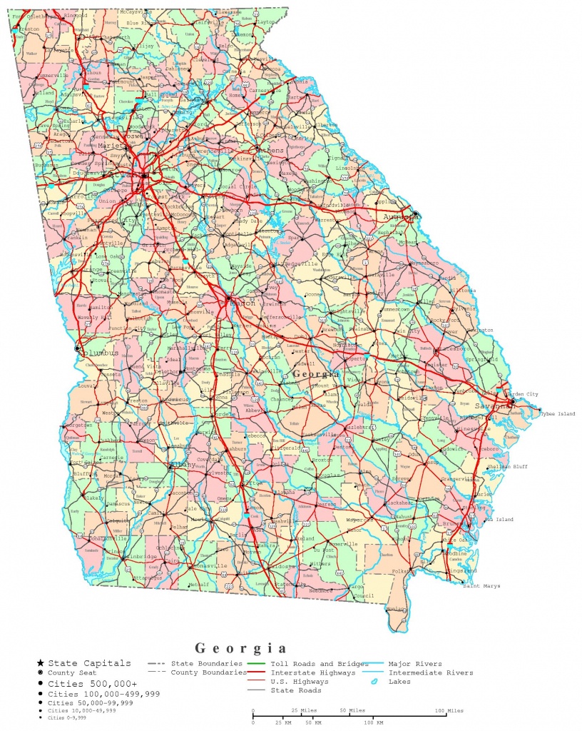 Georgia Printable Map - Georgia State Map Printable