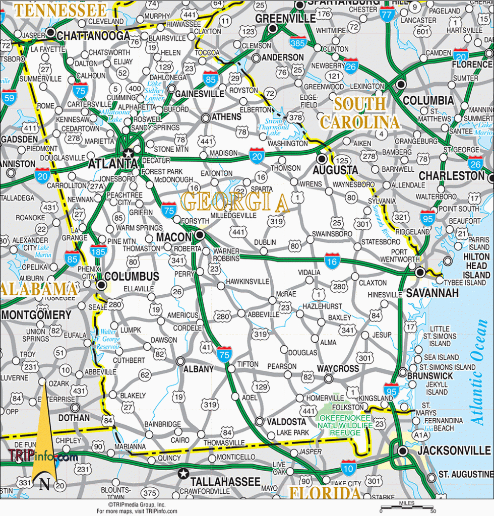 Georgia Road Map - Georgia Road Map Printable