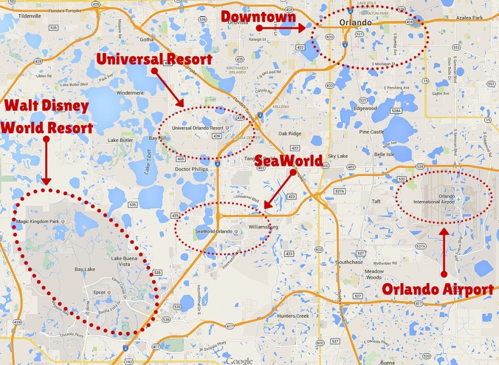 Getting Around The Orlando Theme Parks | Disney | Orlando Theme - Florida Theme Parks On A Map