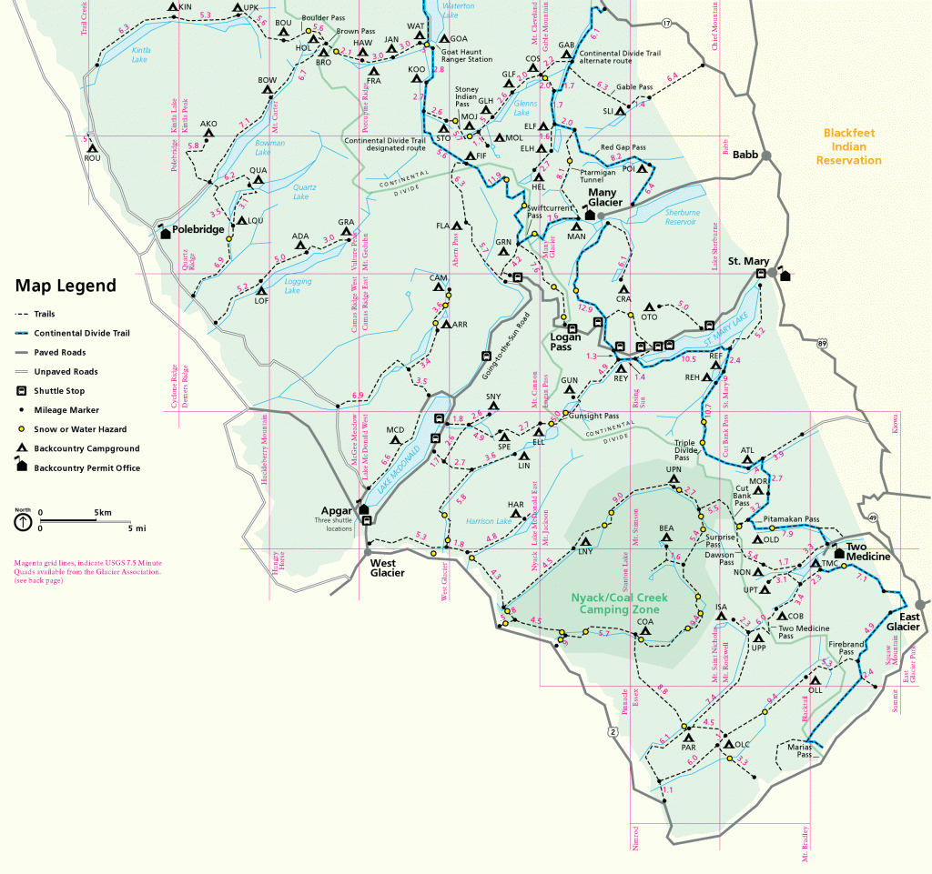Glacier Maps | Npmaps - Just Free Maps, Period. - Printable Map Of Glacier National Park