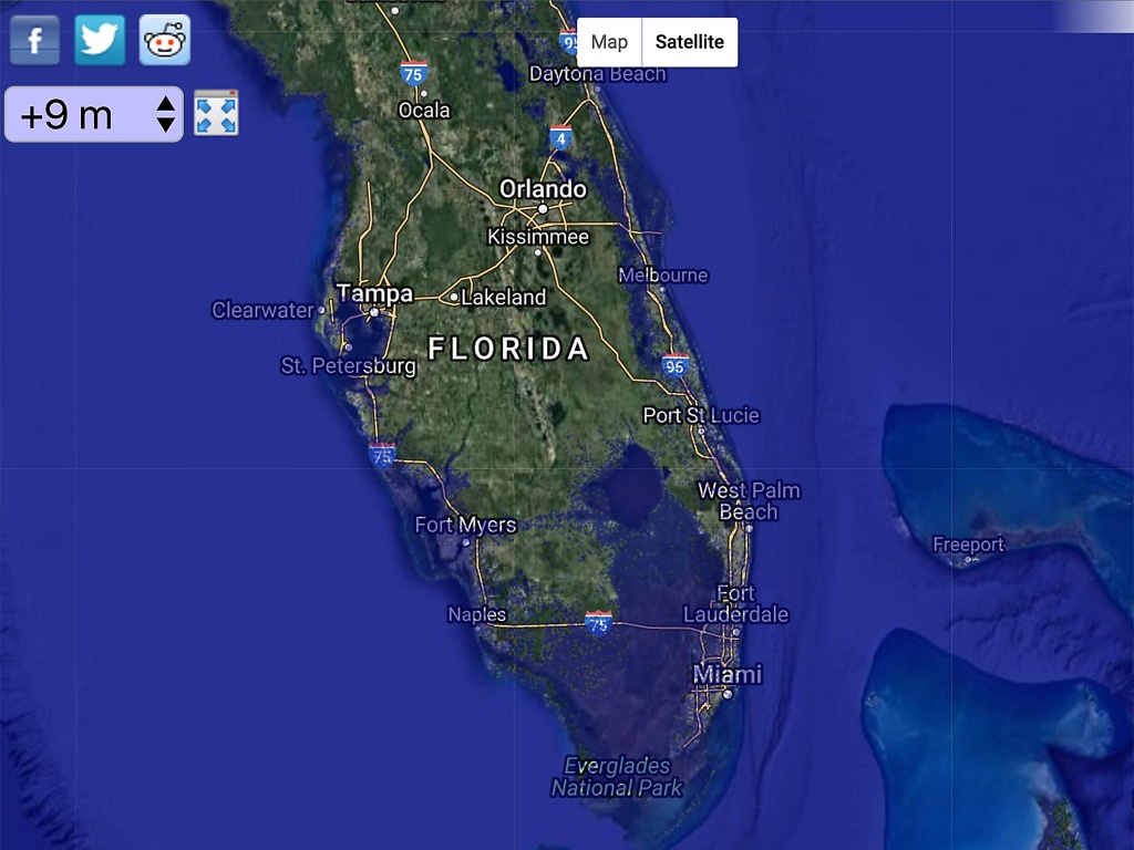 Global Warming Could Cause Sea Levels To Rise Higher Than The Height - Florida Water Rising Map