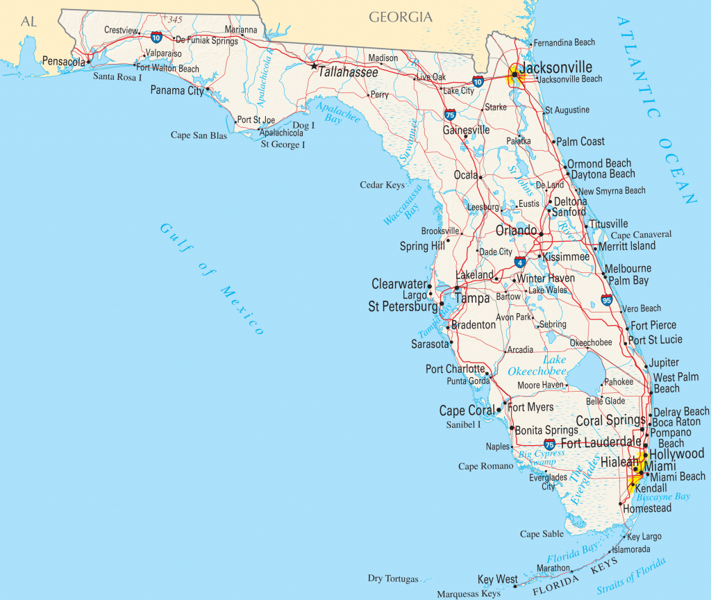 Google Florida Map And Travel Information | Download Free Google - Google Maps Florida