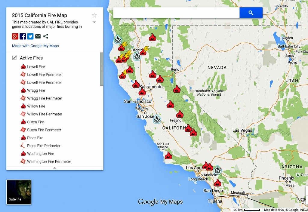 Google Maps California Southern California Wildfires Map Intended - Fires In Southern California Today Map