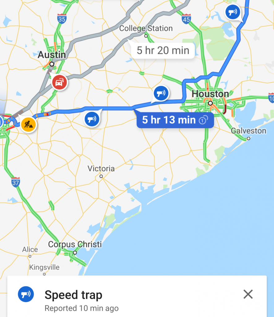 Google Maps Rolls Out &amp;#039;speed Trap&amp;#039; Feature | Texas Public Radio - Google Maps Houston Texas