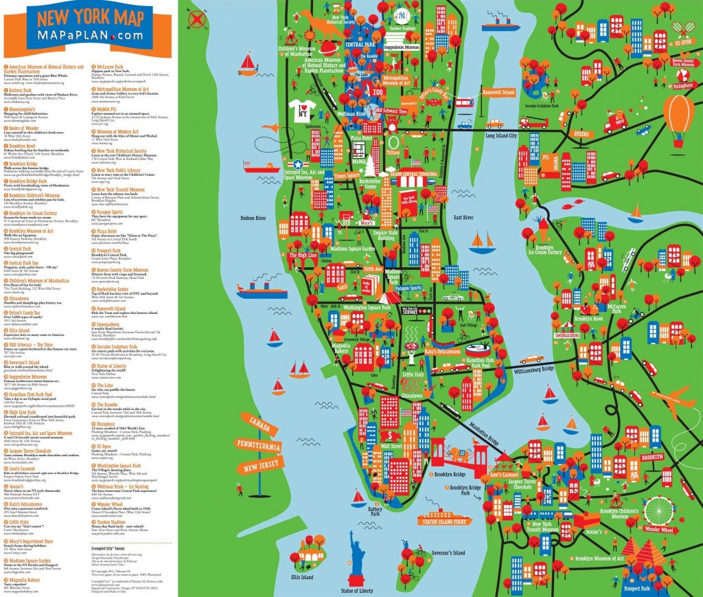 Great-Things-To-Do-With-Kids-Children-Interactive-Colorful-New-York - Nyc Tourist Map Printable