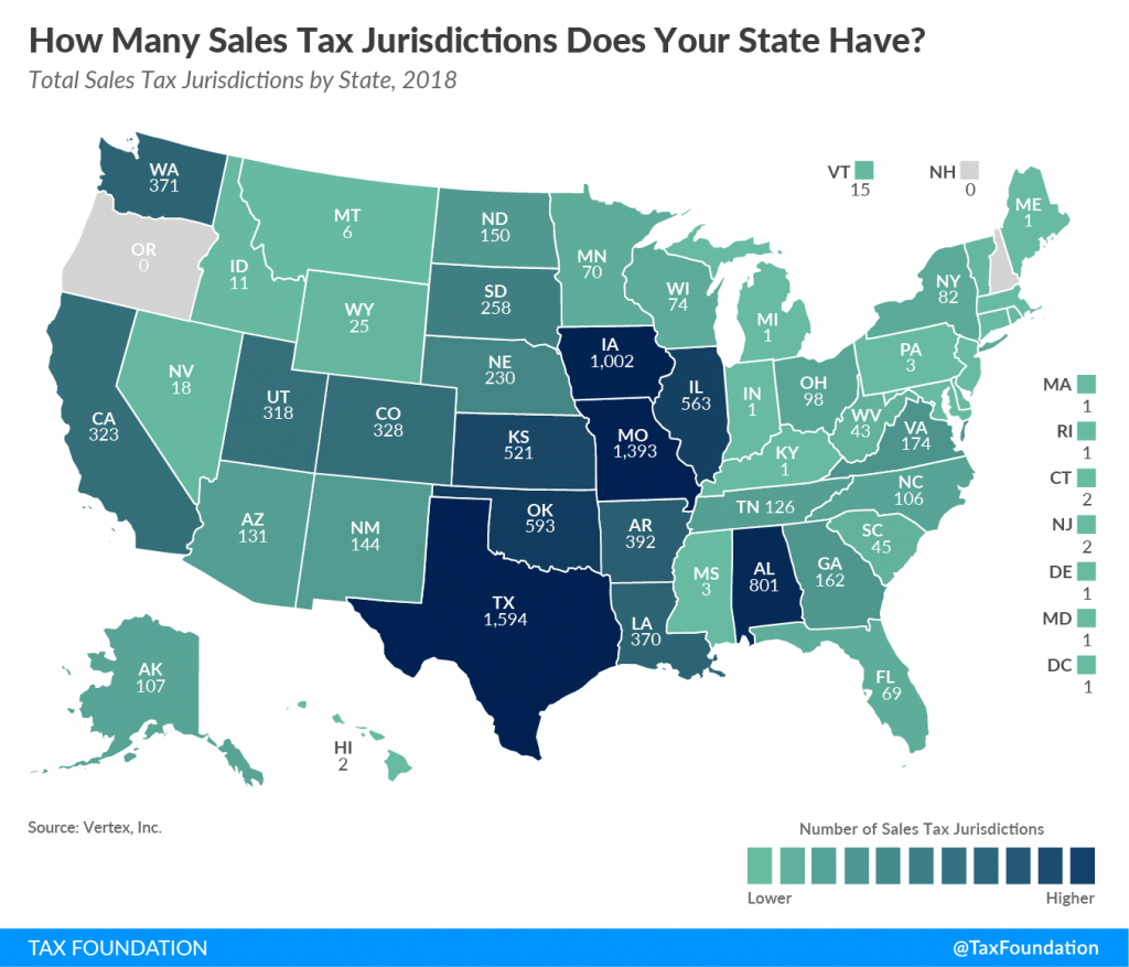 Growing Number Of State Sales Tax Jurisdictions Makes South Dakota V - Texas Sales Tax Map