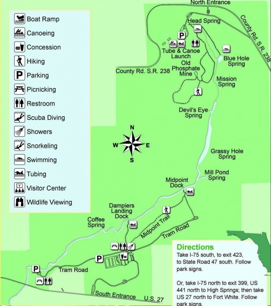 Guide To Springs In North Florida - Map Of All Springs In Florida