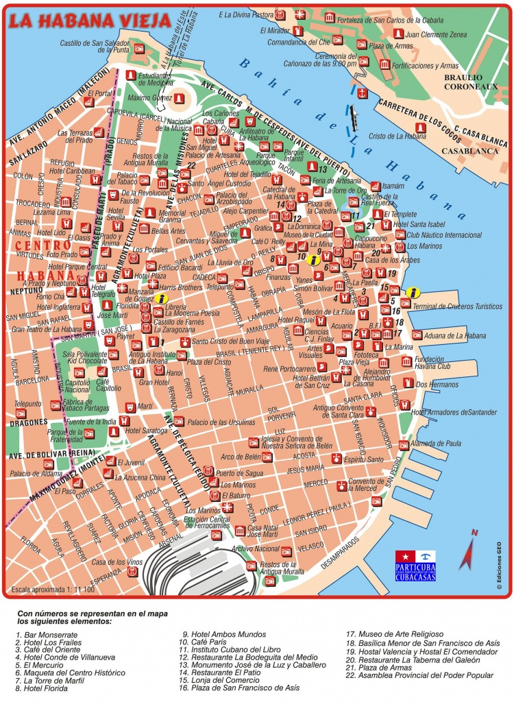 Habana Vieja ::: Www.particuba | 90 Miles From Home | Old Havana - Havana City Map Printable