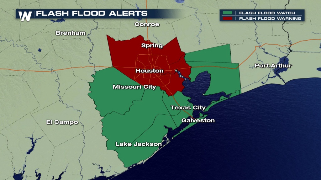 Happening Now: Heavy Rain, Flooding Threatening Houston &amp;amp; Southeast - Spring Texas Flooding Map