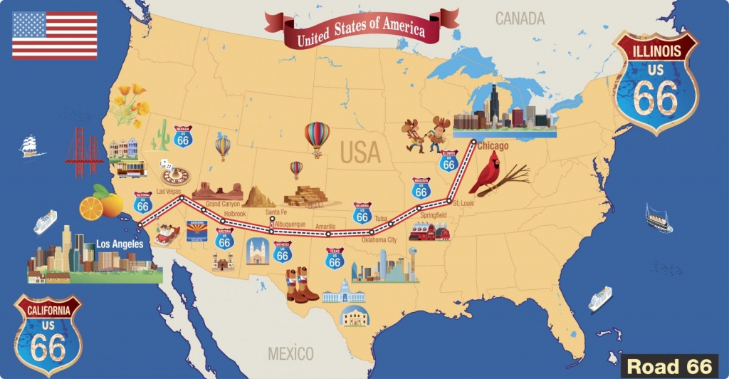 Haunted Road Trip On Route 66 | Lovetoknow - Map Of Route 66 From Chicago To California