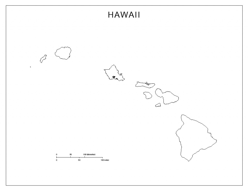 Hawaii Blank Map - Printable Map Of Hawaiian Islands