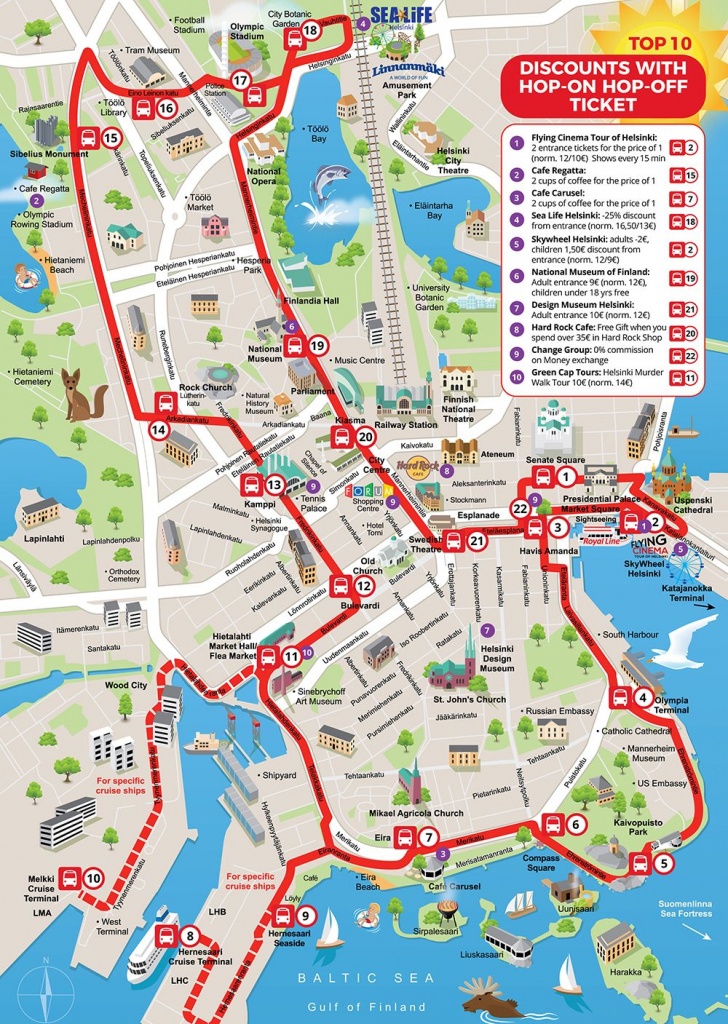 Helsinki Hop-On Hop-Off Tour - Red Buses | Finland And Finnish - Helsinki City Map Printable