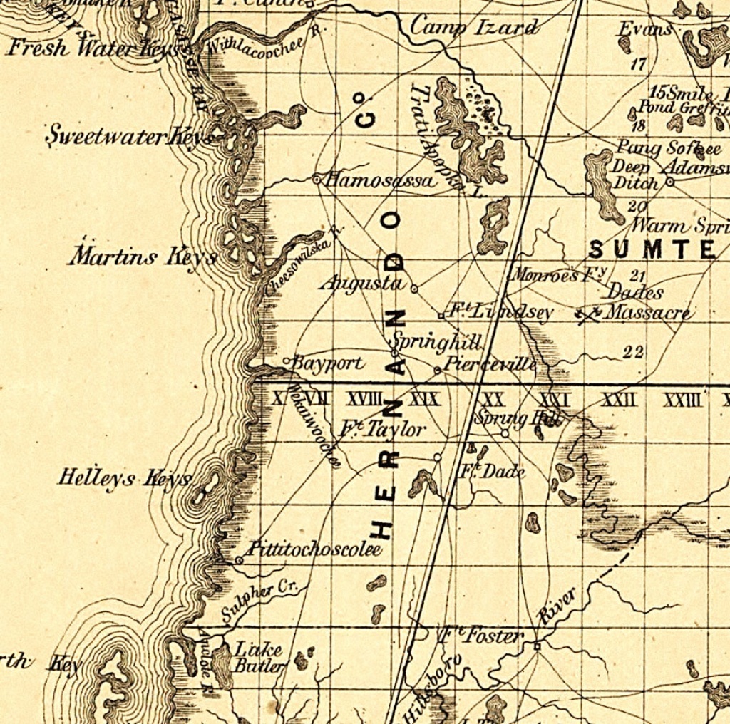 Hernando County, 1859 - Hernando Florida Map