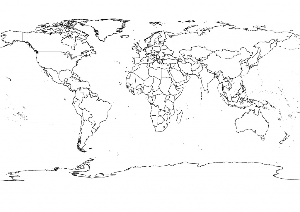 High-Res World Map, Political, Outlines, Black And White | Adventure - Printable World Map With Countries Black And White