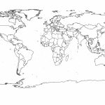 High Res World Map, Political, Outlines, Black And White | Adventure   World Map Black White Printable