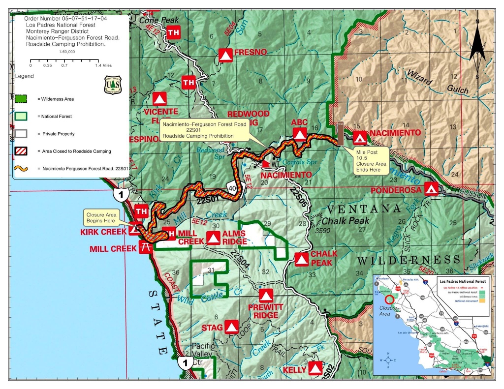 Highway 1 Conditions In Big Sur, California - California Highway 1 Closure Map