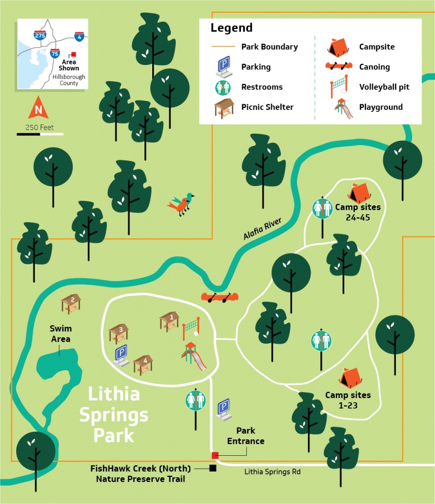 Hillsborough County - Lithia Springs Conservation Park - Lithia Florida Map