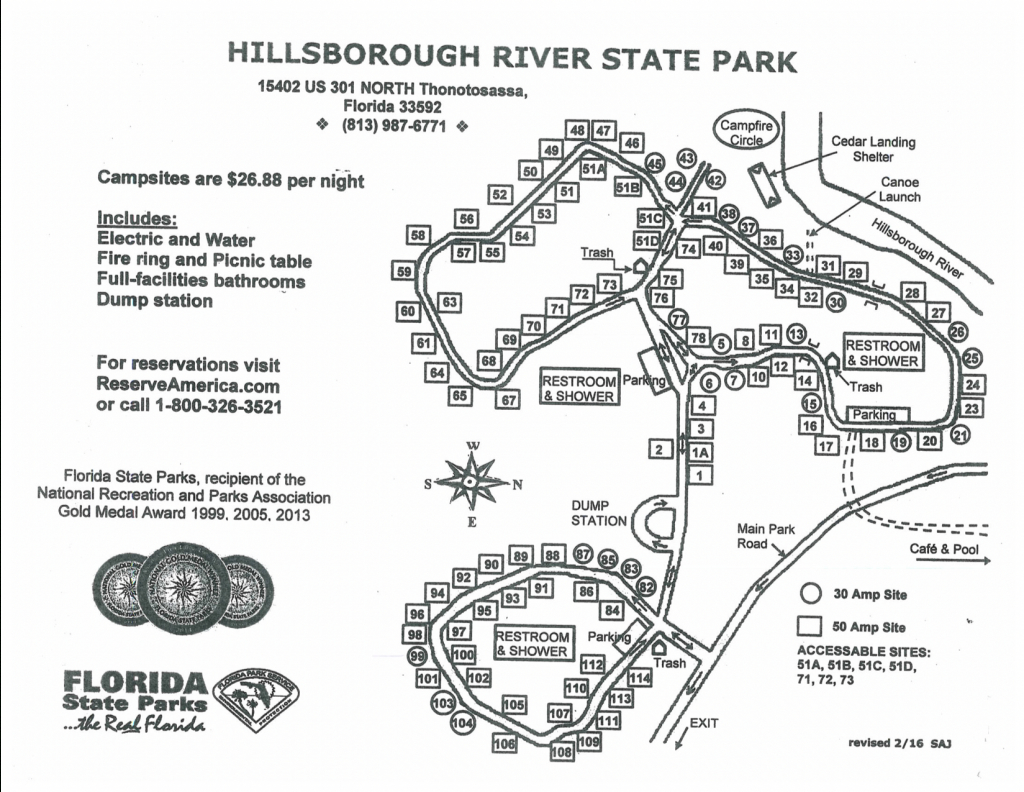 Hillsborough River State Park - Know Your Campground - Florida State Parks Rv Camping Map