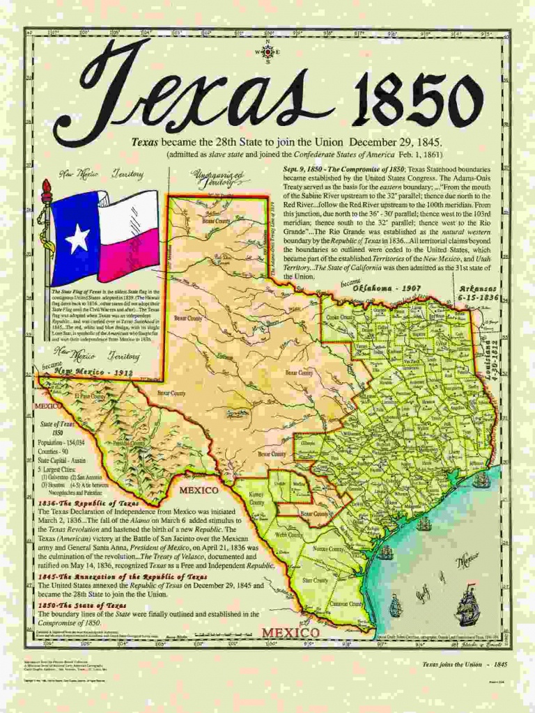 Historical Texas Maps, Texana Series - Texas Map 1850