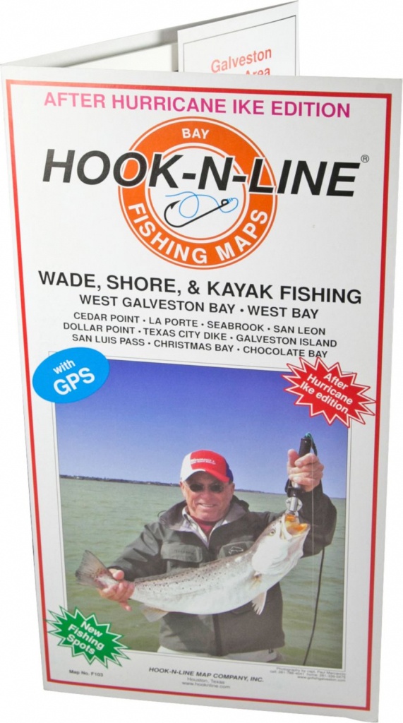 Hook-N-Line Map F103 Wade Fishing Map Of West Galveston Bay (With - Texas Wade Fishing Maps