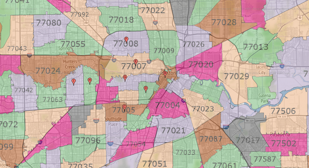 Houston Zip Code Maps | Ameritex Houston Movers - Houston Zip Code Map Printable