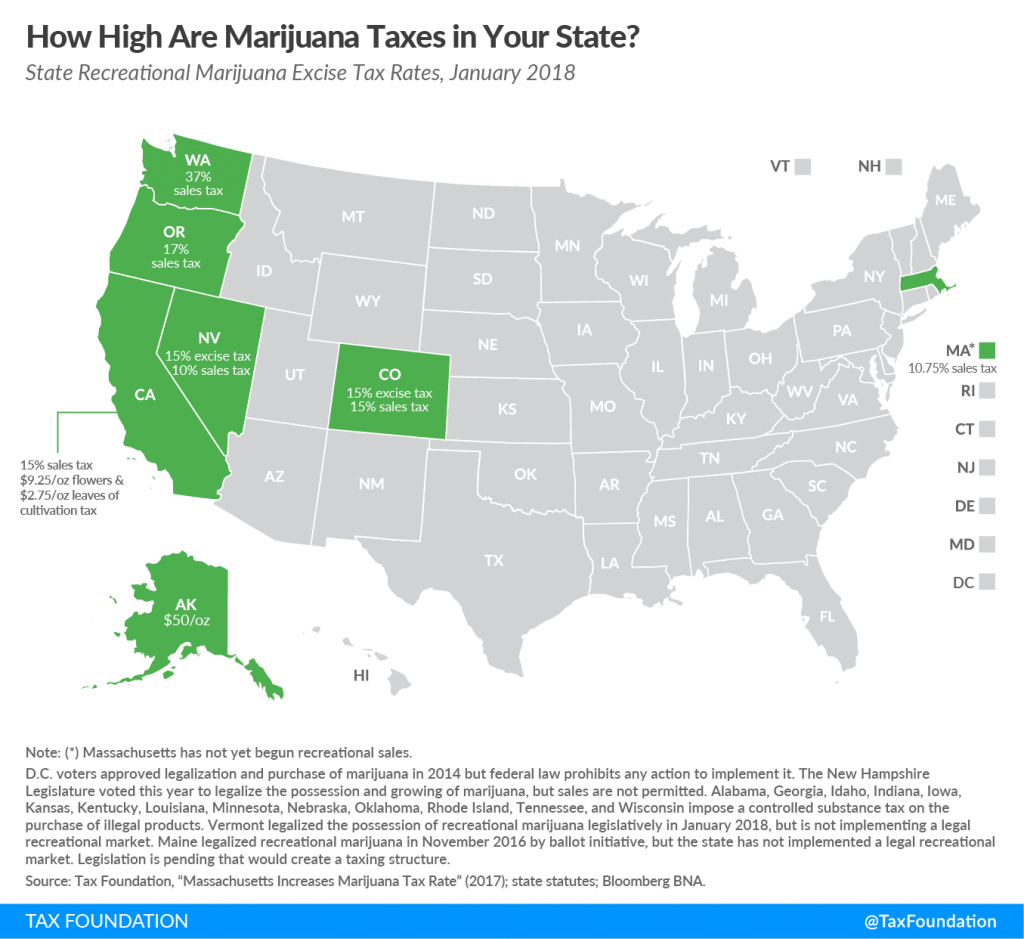 How High Are Marijuana Taxes In Your State? - Tax Foundation - California Sales Tax Map