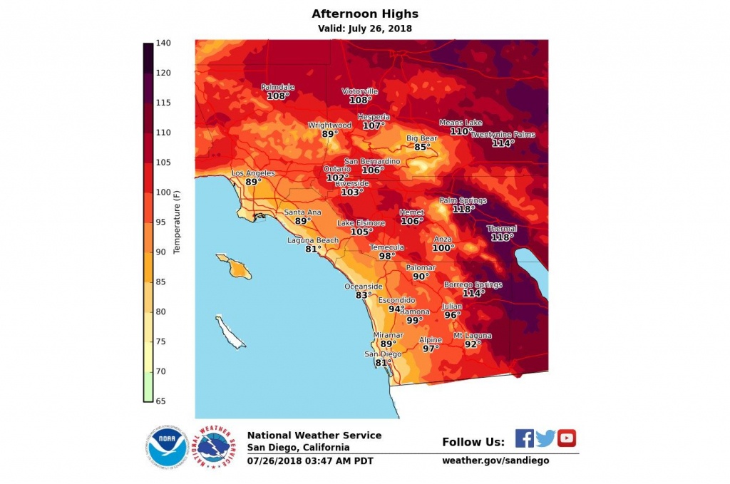 How Long Will Heat Wave Linger Over Southern California? – Orange - Heat Map Southern California