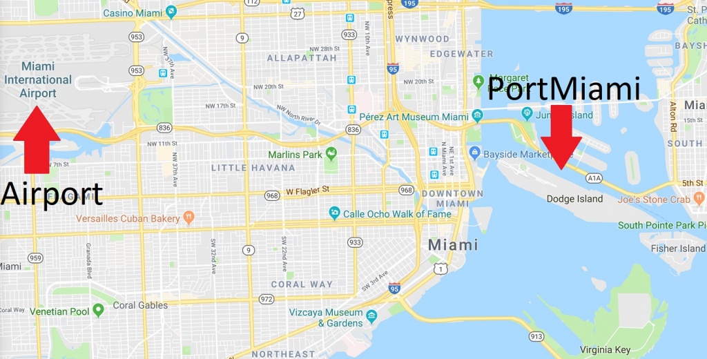 How To Get From Miami Airport (Mia) To Miami&amp;#039;s Cruise Port (Portmiami) - Miami Florida Cruise Port Map