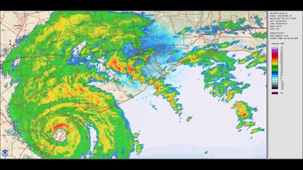 Hurricane Harvey 5-Day Weather-Radar Loop - Youtube - Texas Satellite Weather Map