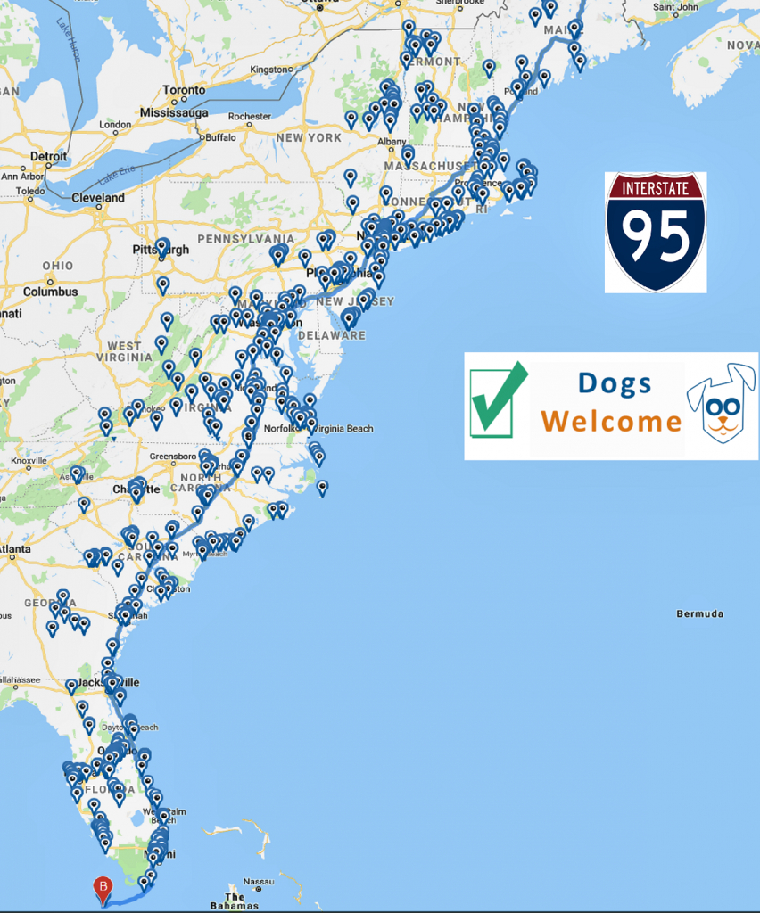 I-95 #petfriendly Road Trip #usa. Choose From 000&amp;#039;s Of #petfriendly - Map Of I 95 From Florida To New York