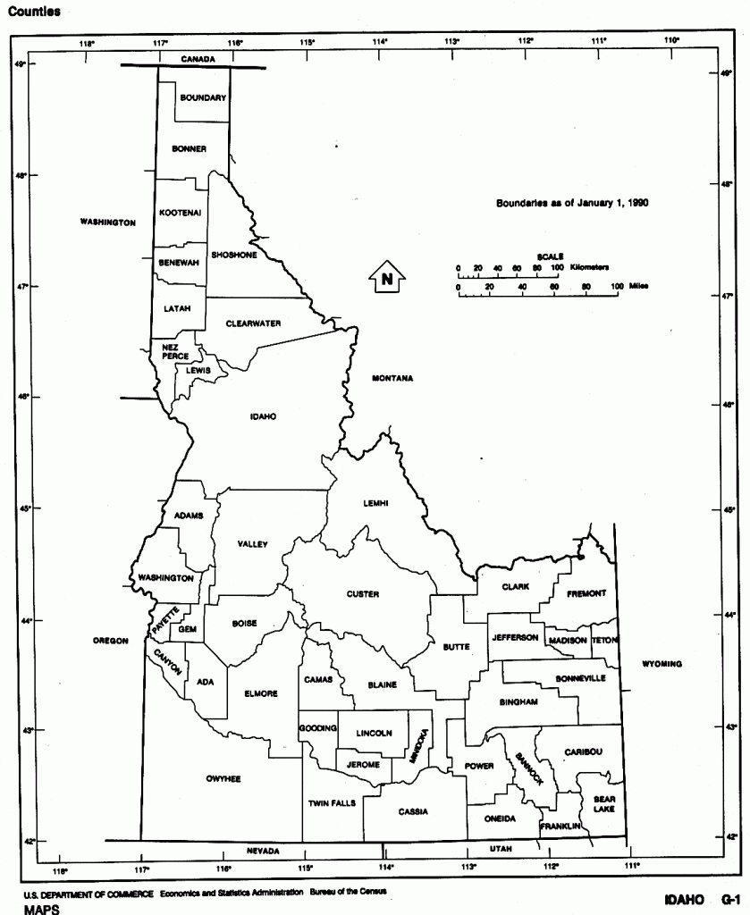 Idaho Free Map - Printable Map Of Idaho