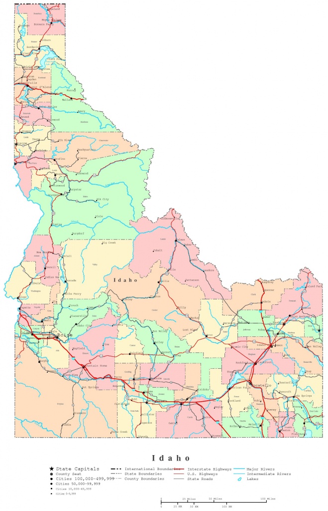 Idaho Printable Map - Printable Map Of Idaho