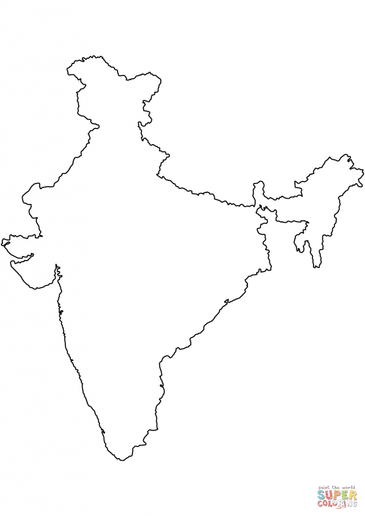 India Blank Outline Map Coloring Page | Free Printable Coloring Pages - Map Of India Blank Printable