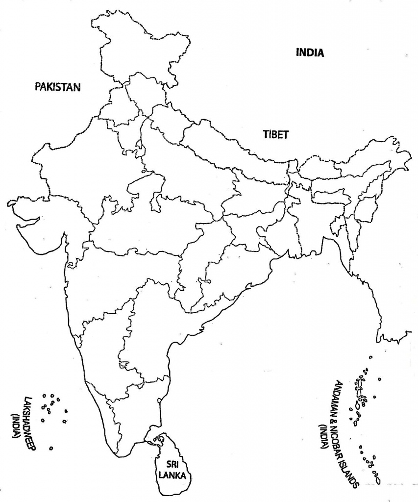India Map Outline A4 Size | Map Of India With States | India Map - Blank Political Map Of India Printable