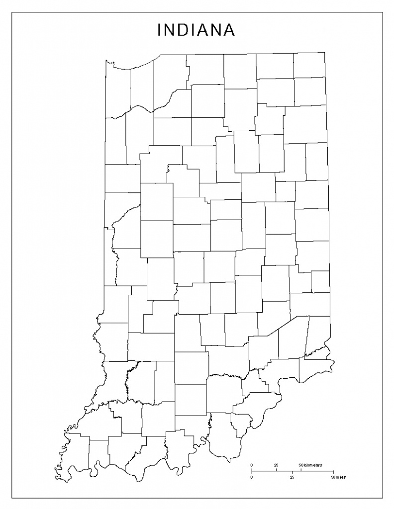 Indiana Blank Map - Indiana County Map Printable