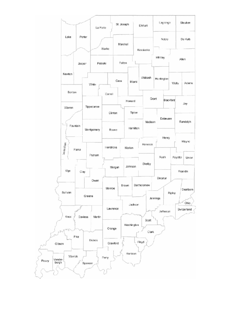 Indiana Map Template - 8 Free Templates In Pdf, Word, Excel Download - Indiana County Map Printable