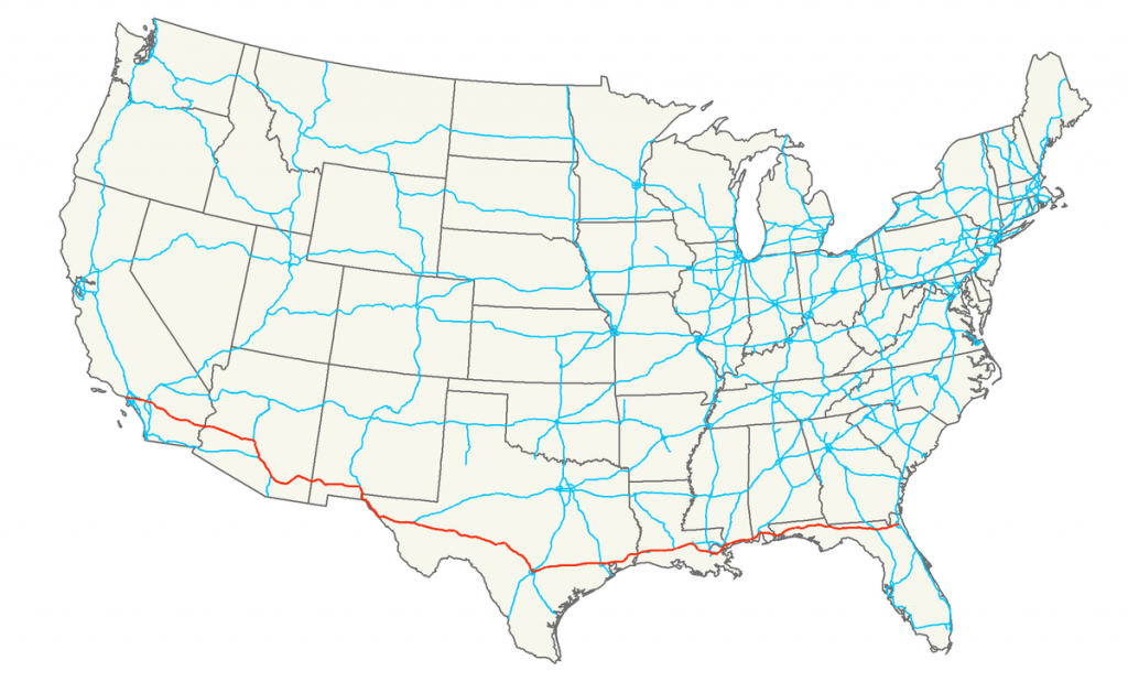 Interstate 10 - Wikipedia - Map Of I 95 From Florida To New York