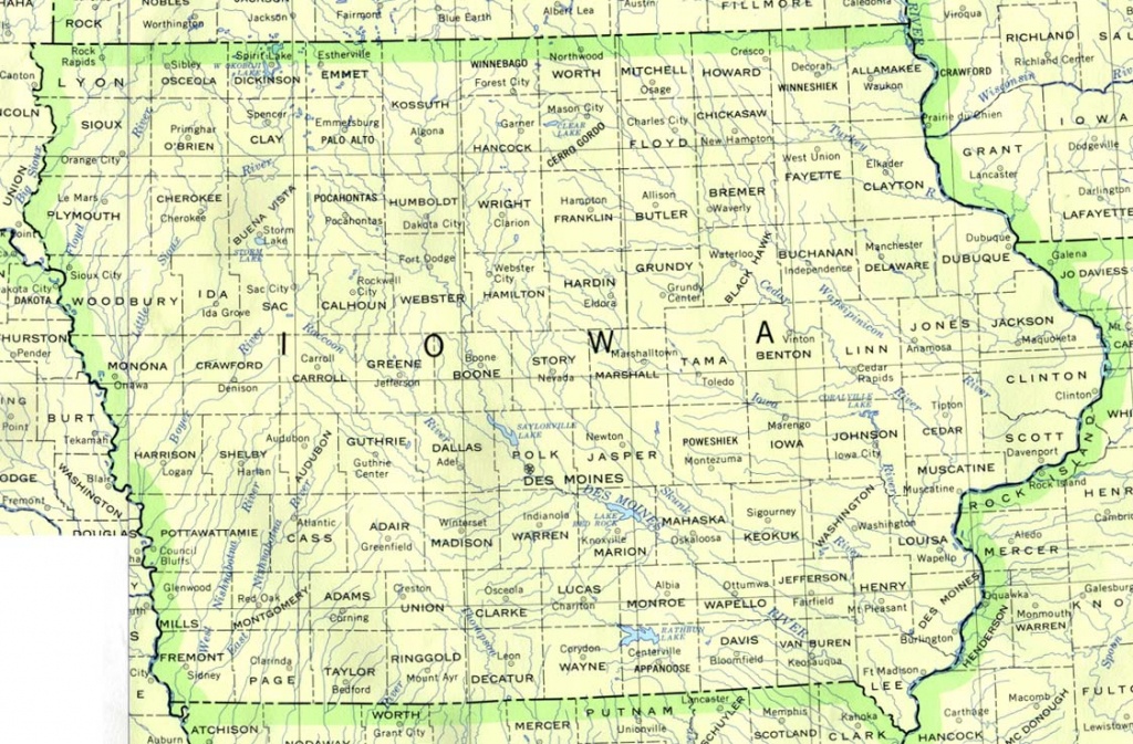 Iowa Base Map - Printable Map Of Des Moines Iowa