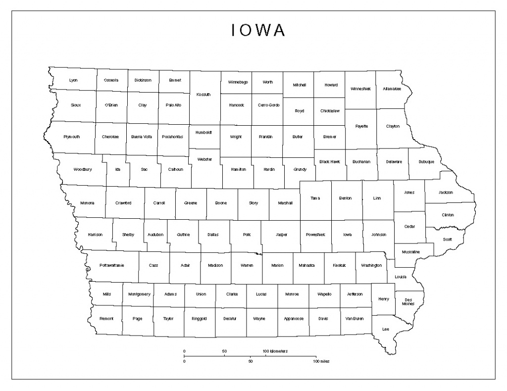 Iowa Labeled Map - Printable Map Of Iowa