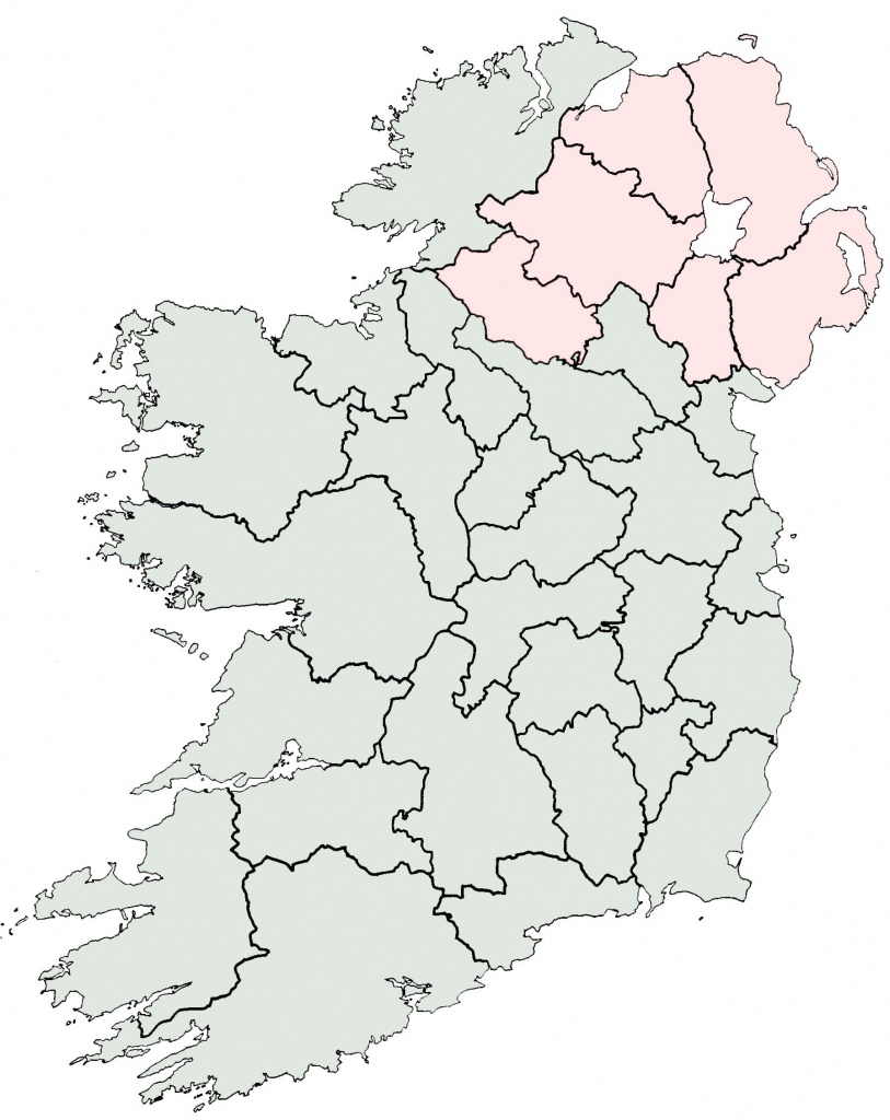 Irish Counties Blank Map – Uk Map - Printable Blank Map Of Ireland
