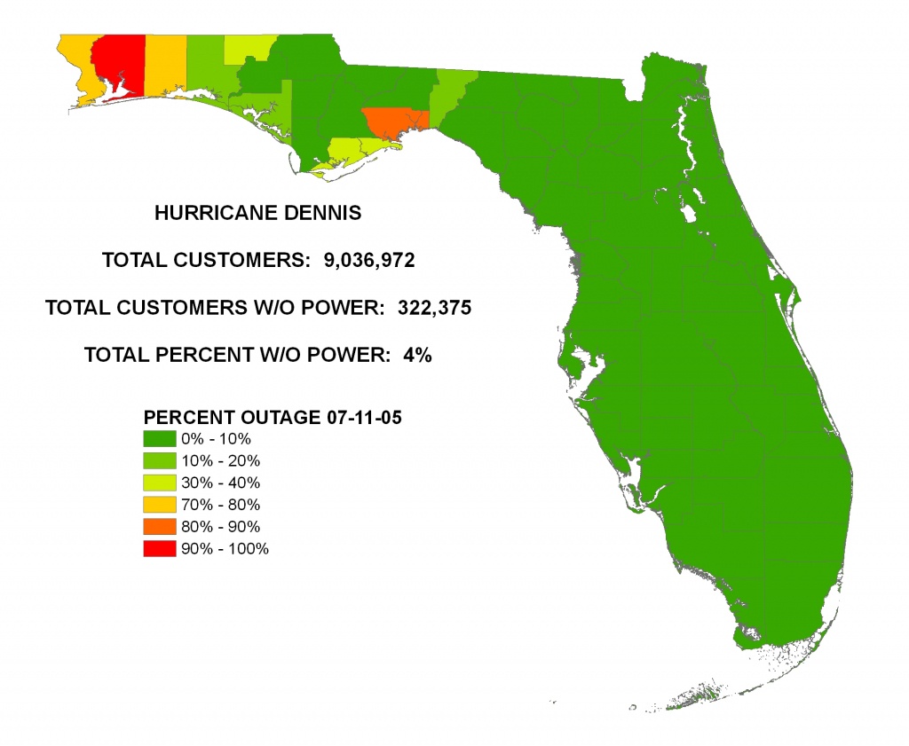 Iser - Hurricane Dennis - Power Outages In Florida Map