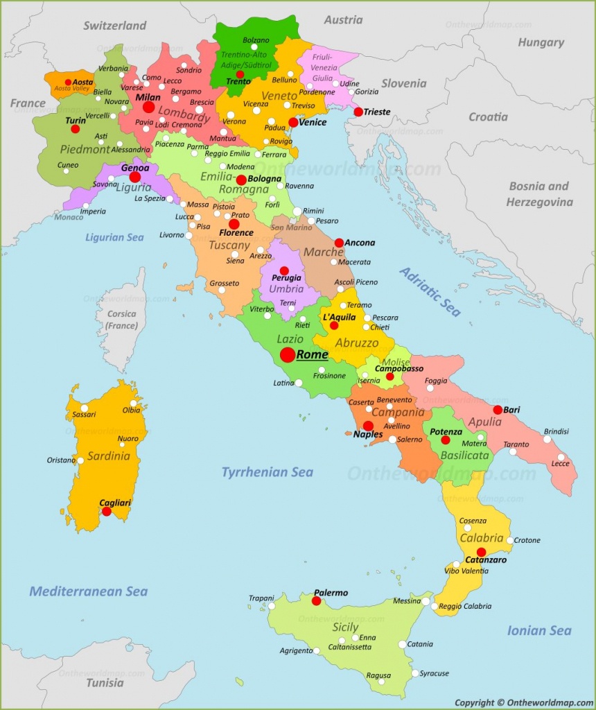 Italy Maps | Maps Of Italy - Printable Map Of Italy With Cities And Towns