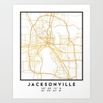 Jacksonville Florida Street Map Art Art Printdeificusart | Society6   Florida Street Map