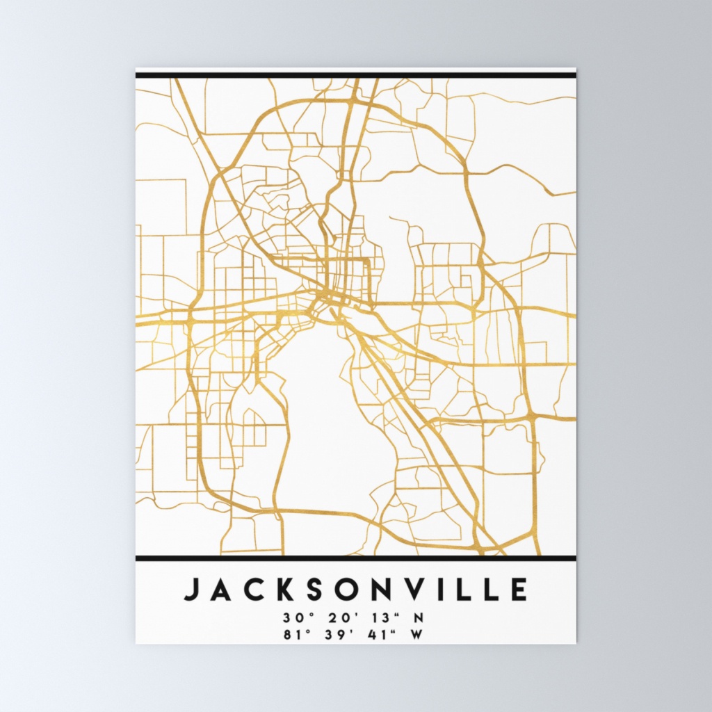 Jacksonville Florida Street Map Art Mini Art Printdeificusart - Florida Street Map