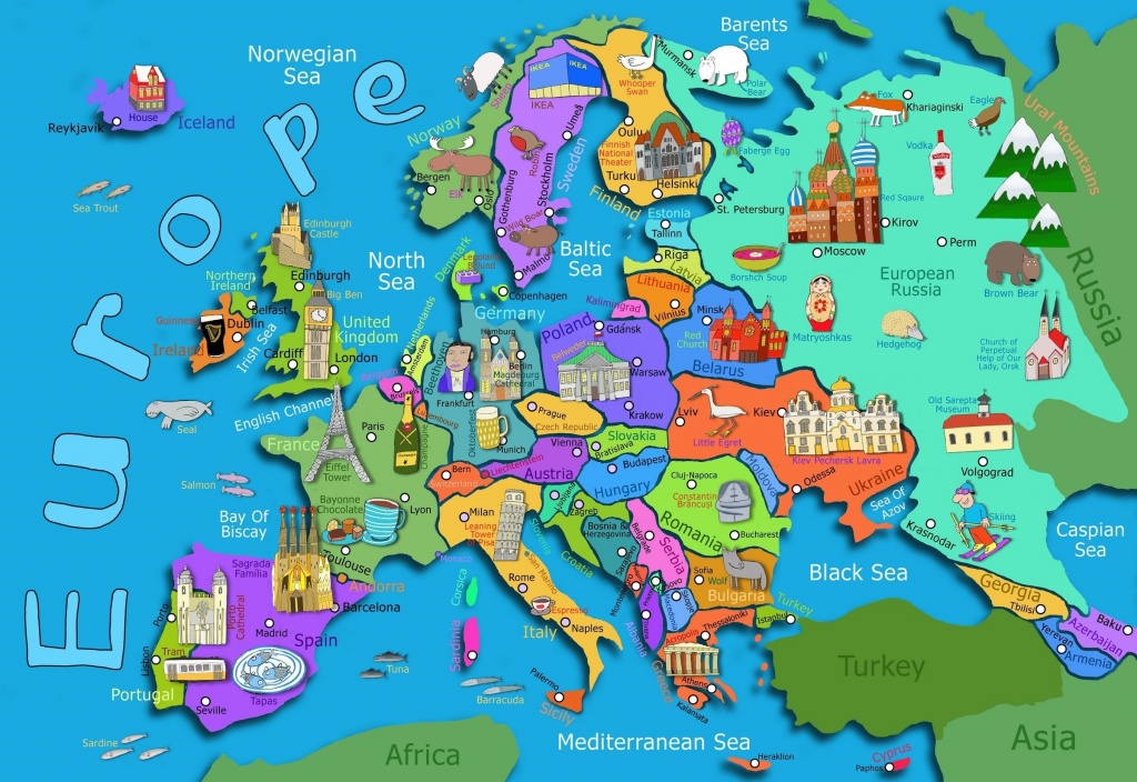 Kids Map Of Europe Maps Com In For Printable Asia 7 - World Wide Maps - Printable Maps For Kids