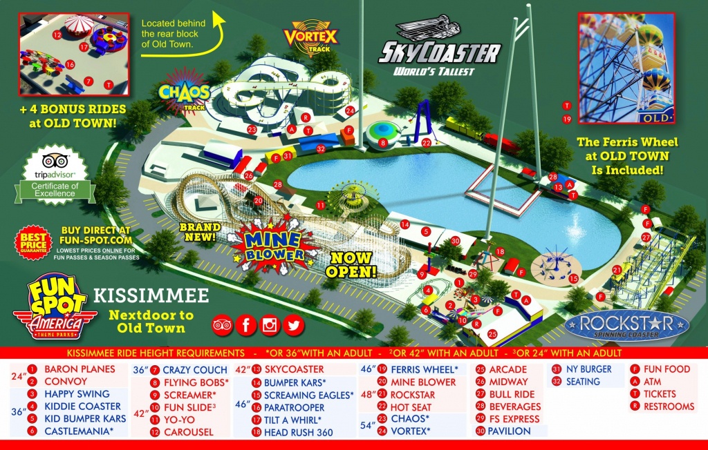 Kissimmee Theme Park Map | Fun Spot Kissimmee Map - Map Of Theme Parks In Florida