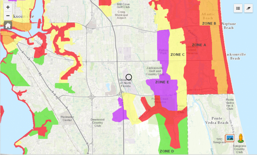 Know Your Zone: Jacksonville&amp;#039;s Evacuation Zones And Where Unf Fits - Florida Flood Risk Map