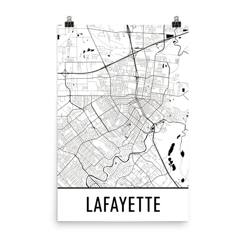 Lafayette Map Lafayette La Art Lafayette Print Lafayette | Etsy - Printable Map Of Lafayette La